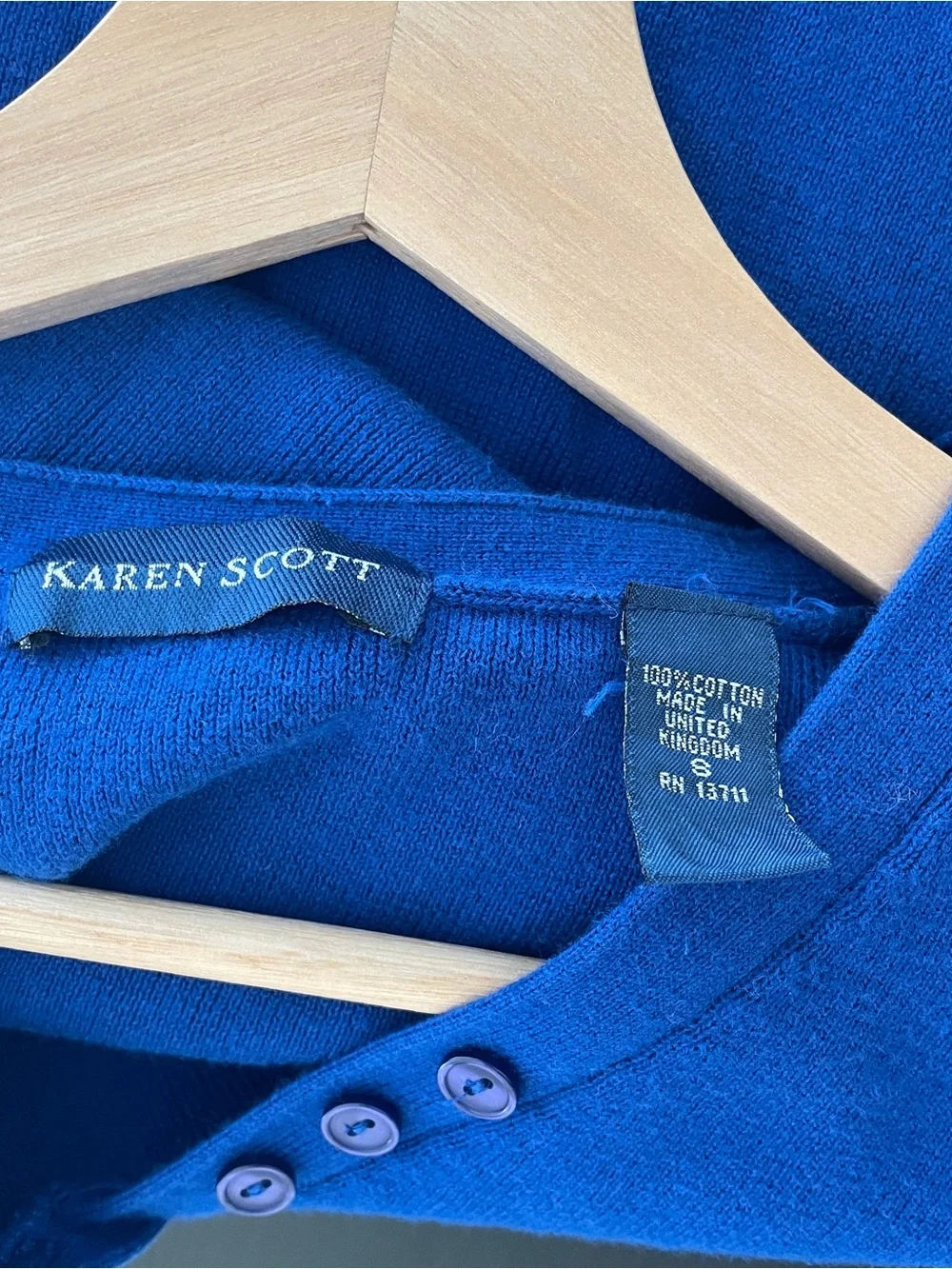 Karen Scott Royal Blue V-Neck Pullover Sweater